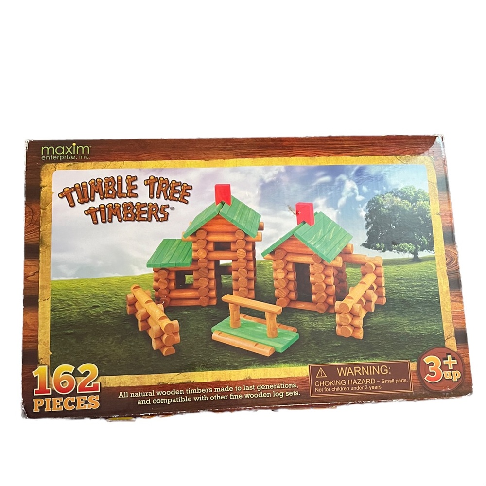 Tumble Tree Timbers Real Wood Interlocking Building Logs Set 162 pieces